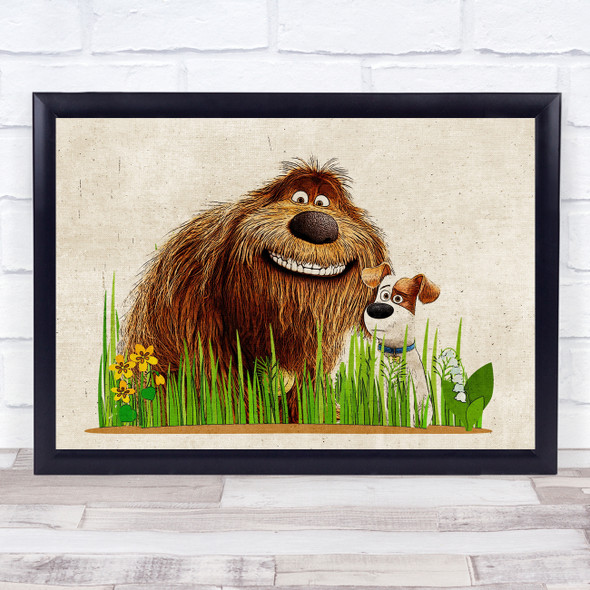 The Secret Life Of Pets Duke And Max Grass Children's Kid's Wall Art Print