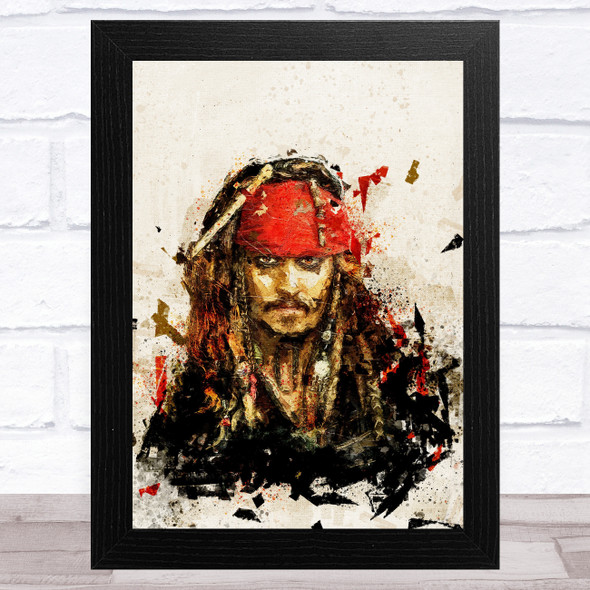 Captain Jack Sparrow Grunge Jonny Depp Children's Kid's Wall Art Print