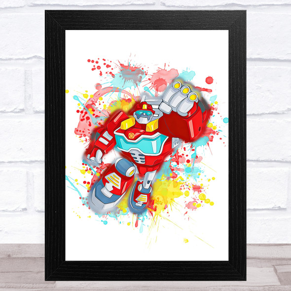 Rescue Bots Heatwave Splatter Art Children's Kid's Wall Art Print