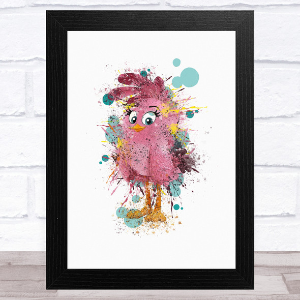 The Angry Birds Stella Cute Splat Children's Kid's Wall Art Print