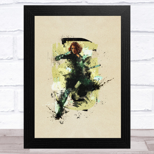 Black Widow Watercolour Splatter Children's Kid's Wall Art Print