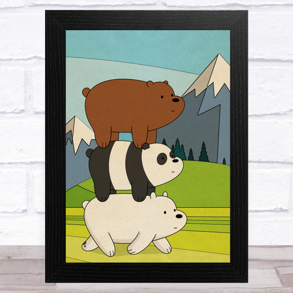 We Bare Bears Three Bears Children's Kid's Wall Art Print