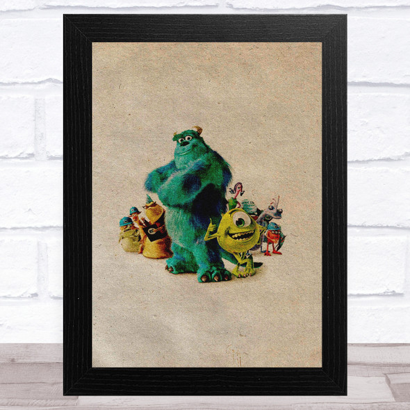 Vintage Monsters Inc Children's Kid's Wall Art Print