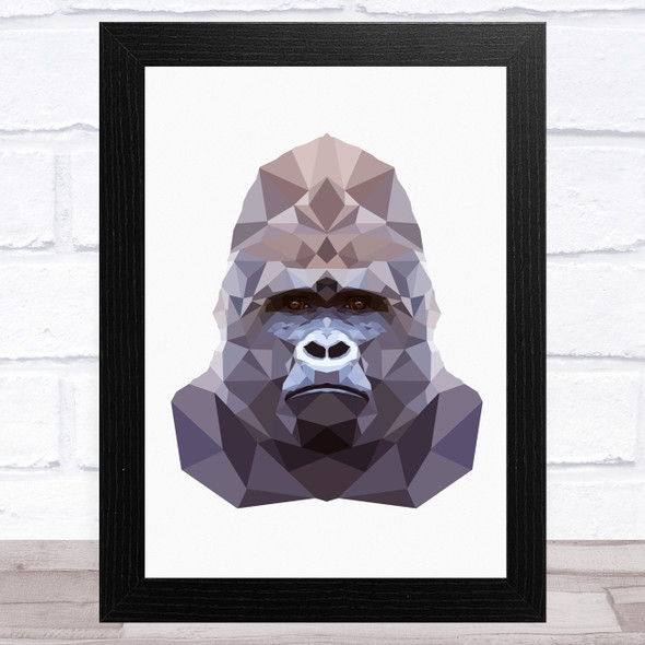 Polygon Style Gorilla Animal Wall Art Print