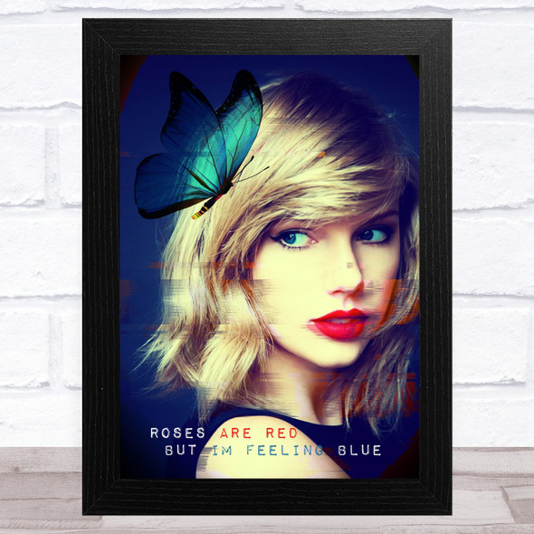 Taylor Swift Roses Are Red Gothic Glitch Poster Celeb Wall Art Print