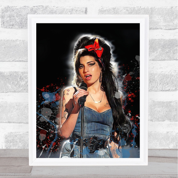 Amy Winehouse Splatter Art Celeb Wall Art Print