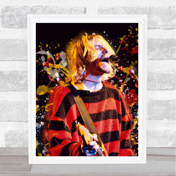 Kurt Cobain Splatter Art Celeb Wall Art Print