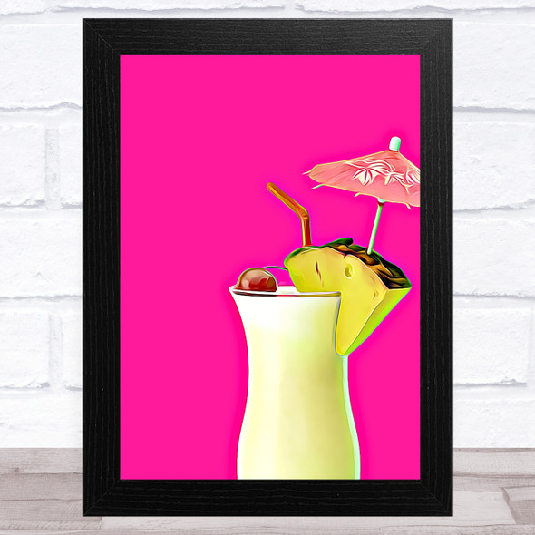 Pop Art Pina Colada Pink Wall Art Print