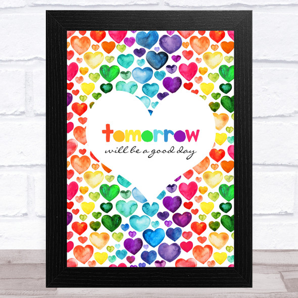 Captain Tom Tomorrow Will Be Rainbow Heart Scattered Statement Wall Art Print