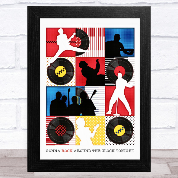 Rock Around The Clock Music Fan Song Lyric Wall Art Print