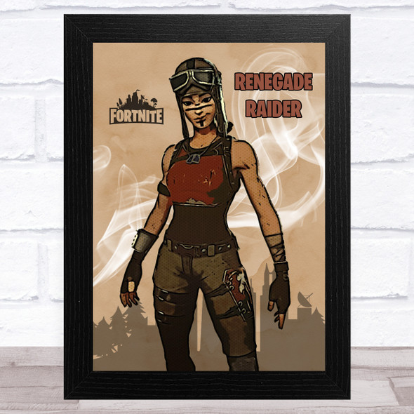 Renegade Raider Gaming Comic Style Kids Fortnite Skin Children's Wall Art Print