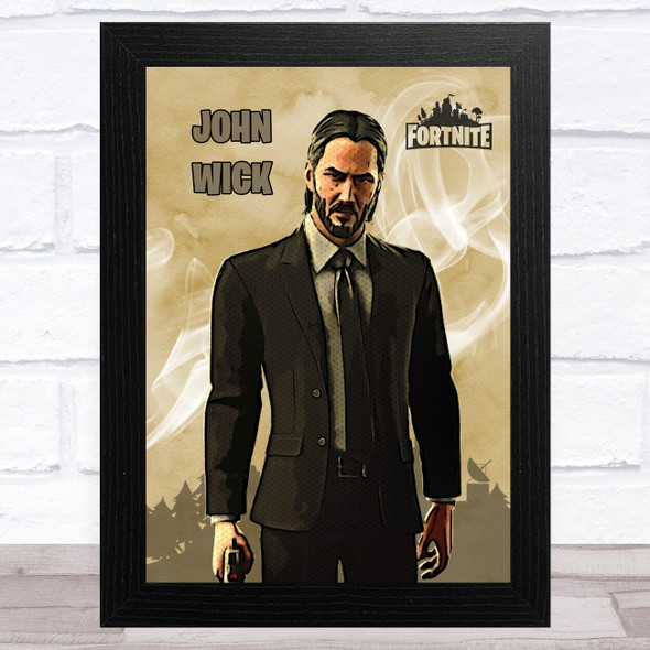 John Wick Gaming Comic Style Kids Fortnite Skin Children's Wall Art Print