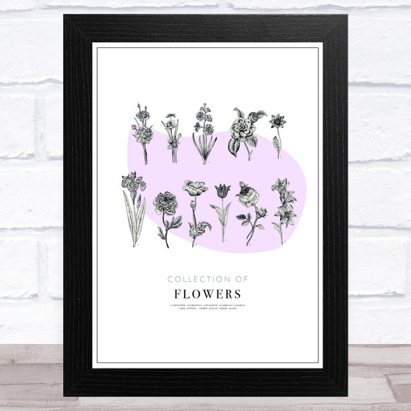 Collection Of Flowers Vintage Wall Art Print