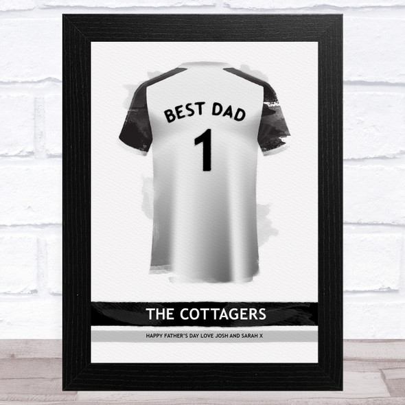 Fulham Football Shirt Paint Effect Best Dad Personalised Father's Day Gift Print