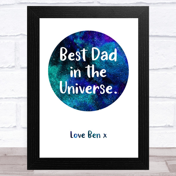 Best Dad In The Universe Personalised Dad Father's Day Gift Wall Art Print