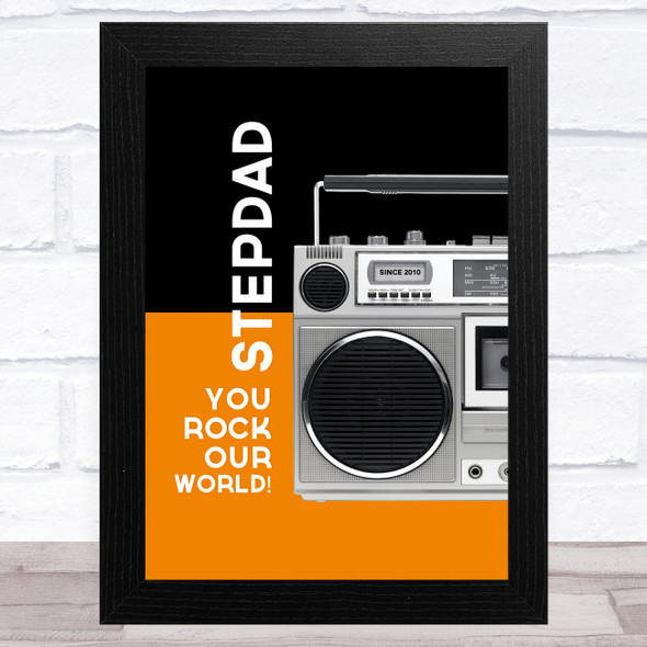 Music Speaker Stepdad You Rock Dad Father's Day Gift Wall Art Print