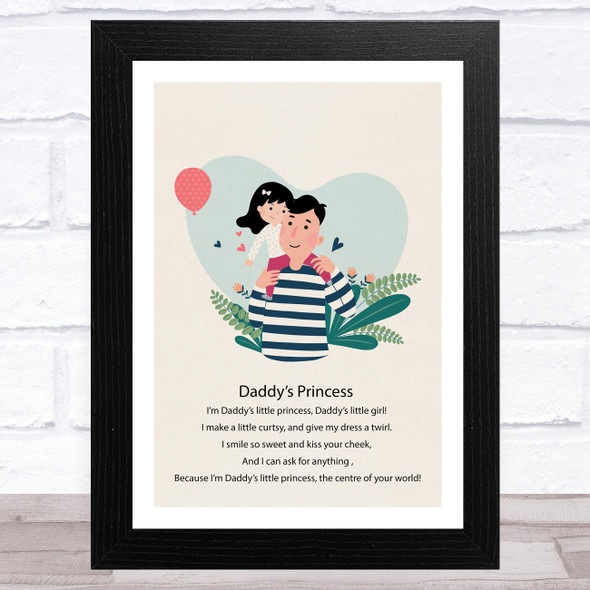 Daddy's Princess Design 16 Dad Father's Day Gift Wall Art Print