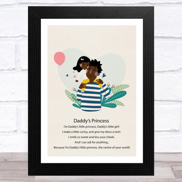 Daddy's Princess Design 8 Dad Father's Day Gift Wall Art Print