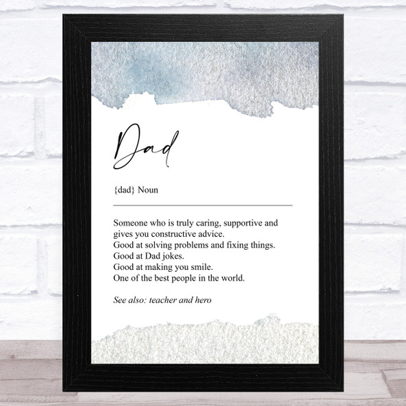 Noun Dad Word Dictionary Dad Father's Day Gift Wall Art Print