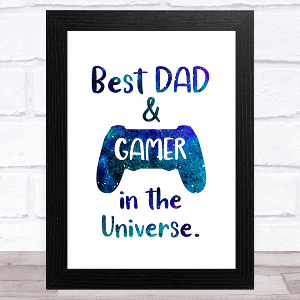 Best Gamer Dad In The Universe Dad Father's Day Gift Wall Art Print