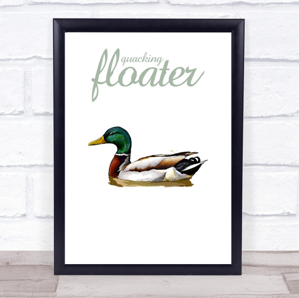 Funny Painted Duck Quacking Floater Wall Art Print