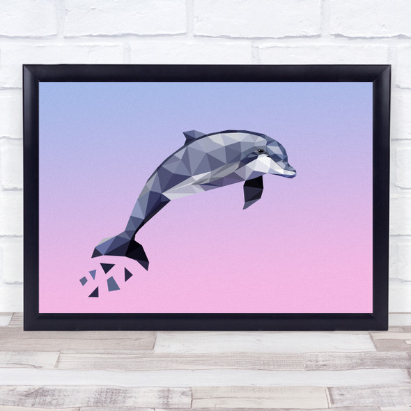 Dolphin Polygon Style Wall Art Print