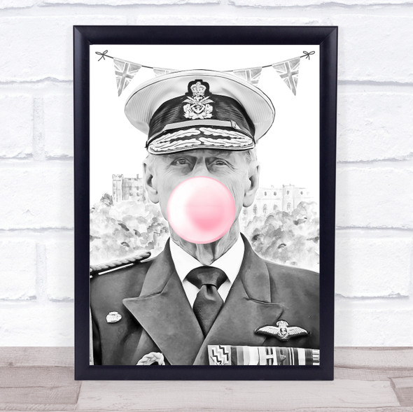 Prince Philip Great Britain Bunting Bubblegum Wall Art Print