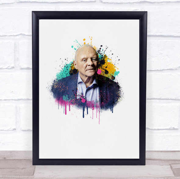 Anthony Hopkins Colour Paint Splatter Drip Wall Art Print