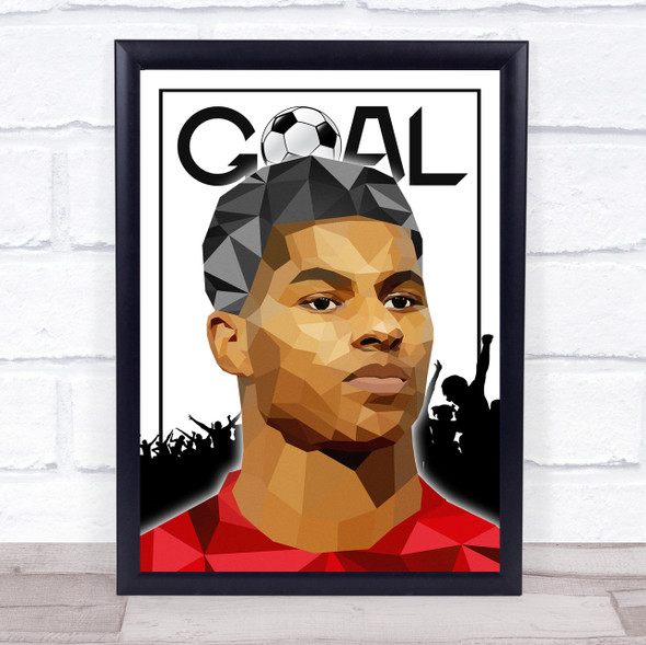 Marcus Rashford Polygon Goal And Crowd Wall Art Print