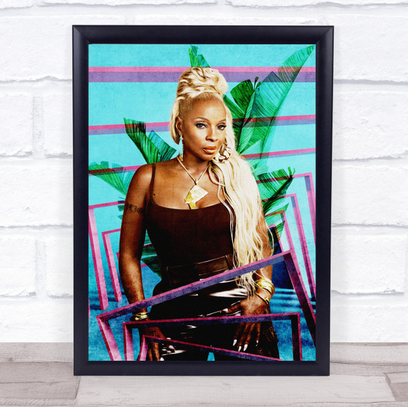 Mary J. Blige Retro Abstract Botanical Wall Art Print