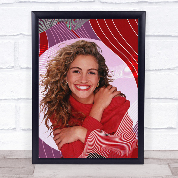 Julia Roberts Purple Red Retro Waves Wall Art Print