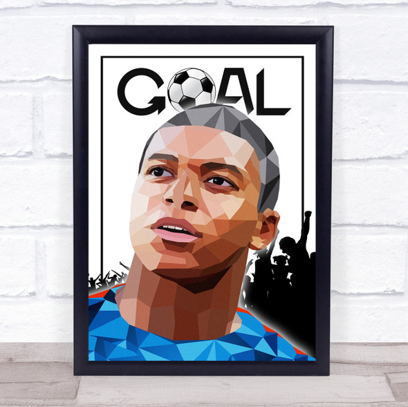 Kylian Mbappe Polygon Goal & Crowd Wall Art Print