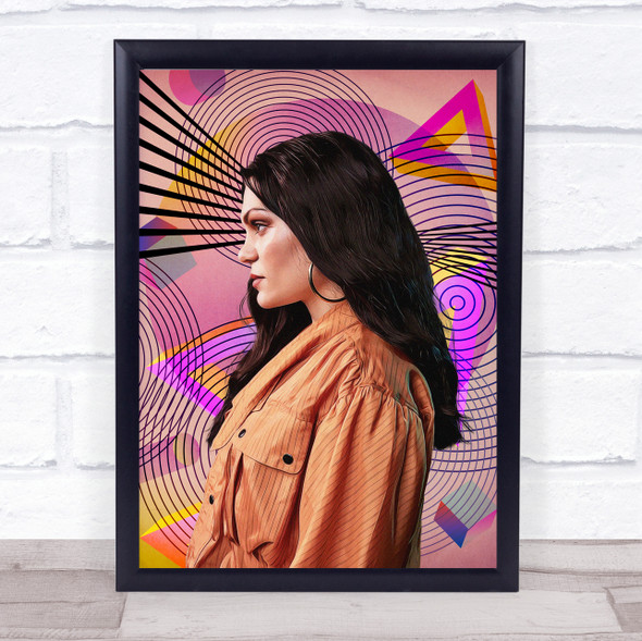 Jessie J Colourful Retro Shapes Wall Art Print