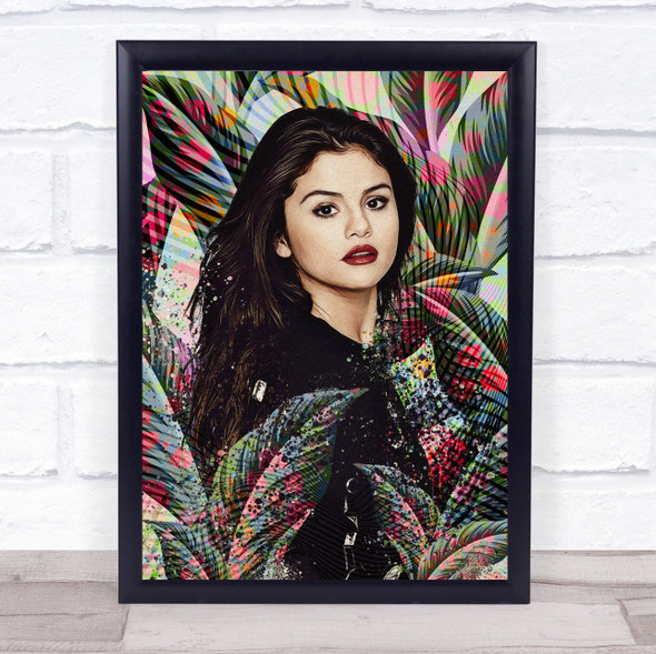 Selena Gomez Botanical Splatter Wall Art Print