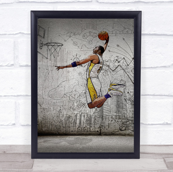 Kobe Bryant Basketball Sketch Wall Art Print