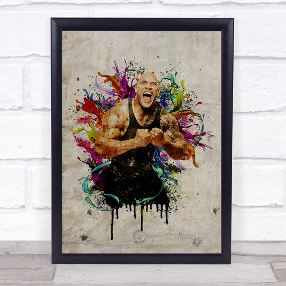 Dwayne Johnson Splatter Wall Art Print