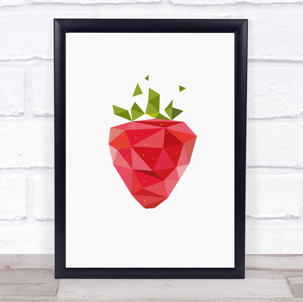 Strawberry Polygon Style Wall Art Print