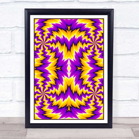 Psychedelic Purple Yellow Multiple Zigzag Wall Art Print