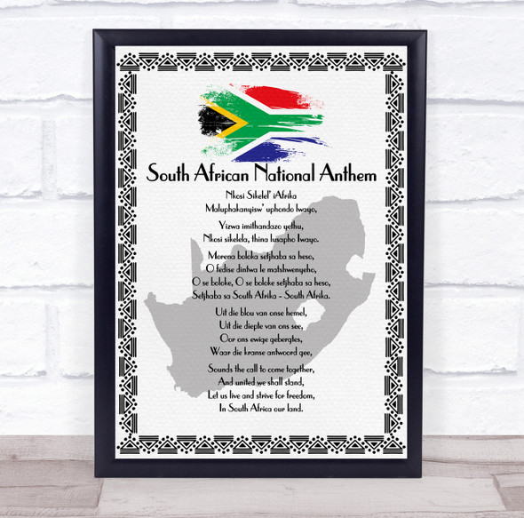 National Anthem Of South Africa Fancy Border Wall Art Print
