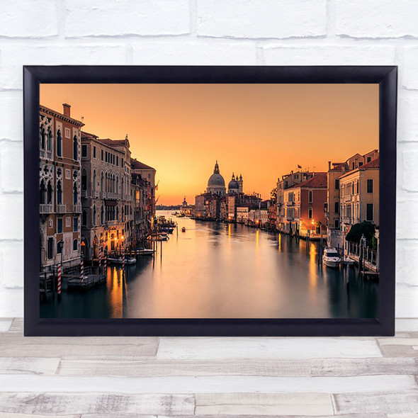 Dawn On Venice Italy Canal River Morning Sunrise Tourism Travel Wall Art Print