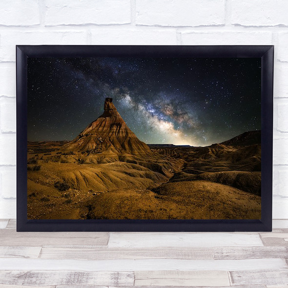 Desert Astronomy Space Milky Way Galaxy Stars Starry Wall Art Print