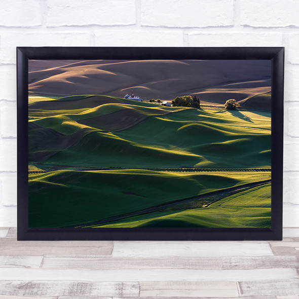 Dream Land Palouse Fields Morning Shadows USA United States America Art Print