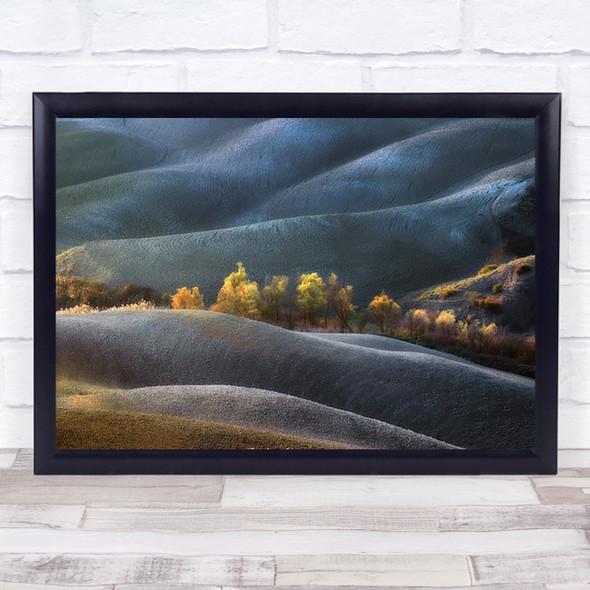 Dreamland Italy Tuscany Trees Hills Rolling Waves Countryside Wall Art Print