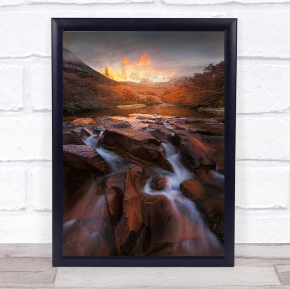 Dreamland Mountains Argentina Sunrise Misty Clouds Mountain Wall Art Print