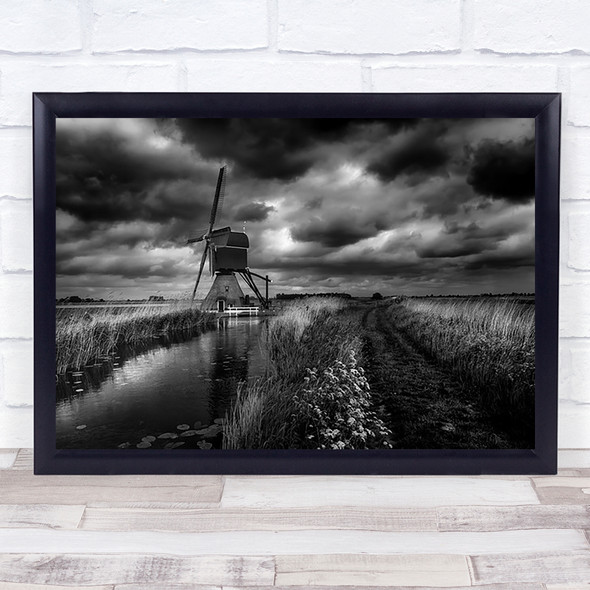 Dutch Pride Watermill Alblasserwaard Water Wind Architecture Wall Art Print