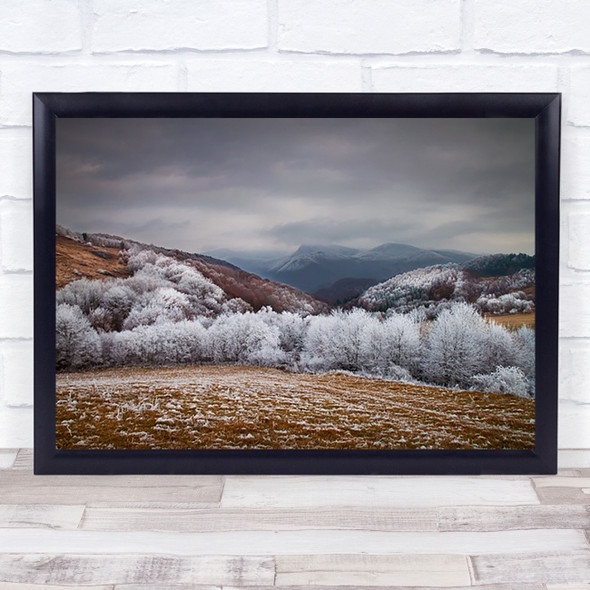 Frosty Breath Frost Rime Frozen Cold Field Trees Winter Wall Art Print