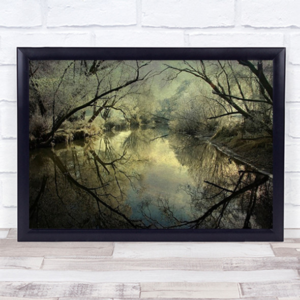 Frosty Silence River Winter Frozen Texture Frost Cold Reflection Wall Art Print