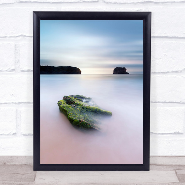 Give Me Solitude Nature Again Milky Silky Smooth Water Rock Rocks Wall Art Print