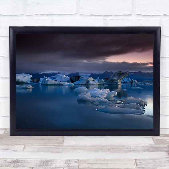 Global Warming Iceland Ice Seascape Water Cold Frozen Wall Art Print