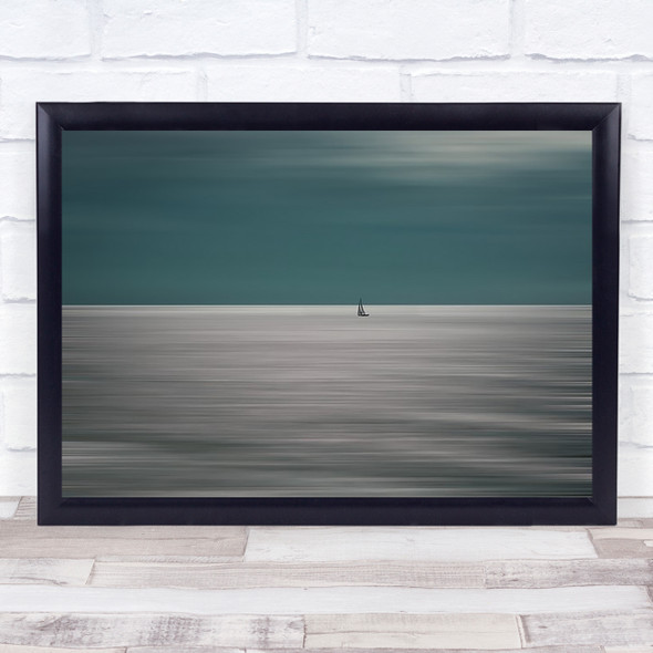 Going for the horizon Sea Ocean Sailboat Water Evening Wall Art Print